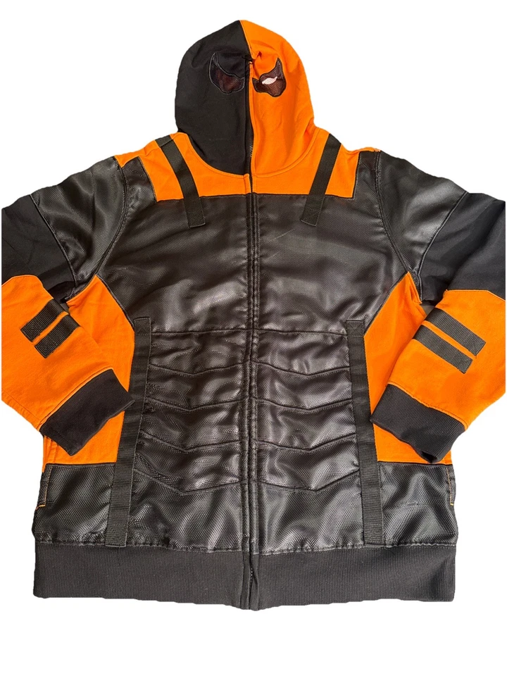 DC Comics Deathstroke Hoodie Mens Large Cosplay Costume Full Zip Mask Pullover - Image 3 of 4