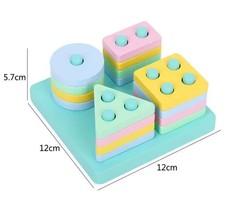 Montessori Wooden Shape Sorter Puzzle   Educational Toy for Toddlers 1-3