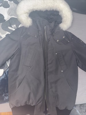 Moose Knuckles Ballistic bomber Size Large Grey/White fur