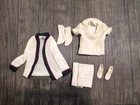 VTG Barbie Ken #790 Time for Tennis White Sweater Cardigan Shirt Shoes Shorts