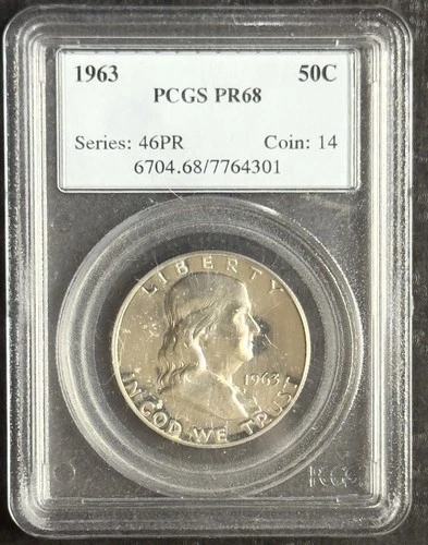 1963 Proof Franklin Silver Half Dollar 50C NGC PF68