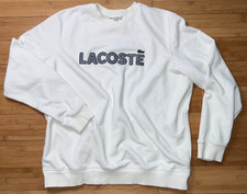 Lacoste Sweatshirt Men's Crewneck SH8632 Big Spell Out Pullover RARE SZ 7 XXL