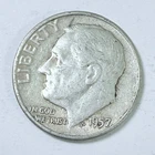 1957 Silver Roosevelt Dime - 90% Silver - Circulated Coin  #5479