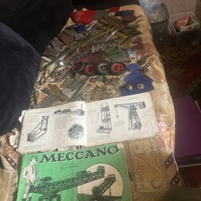 Vintage Meccano Mixed Job Lot Parts Original Instruction Manual UK USA 2.4kg