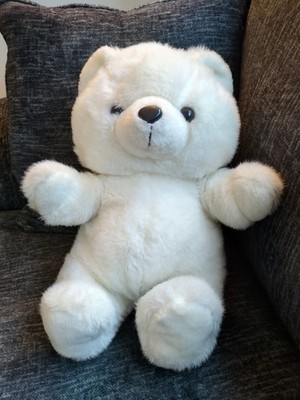 Vintage Dan Dee White Teddy Bear Plush 16 Inch 1986 Kmart Stuffed Animal Toy  