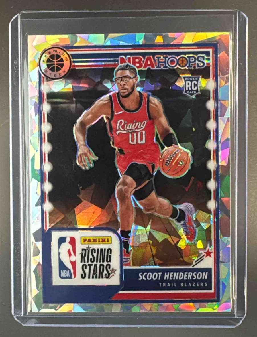 EL.149 Scoot Henderson 2023 Hoops Premium Stock #280 Ice Prizm Rising Stars RC