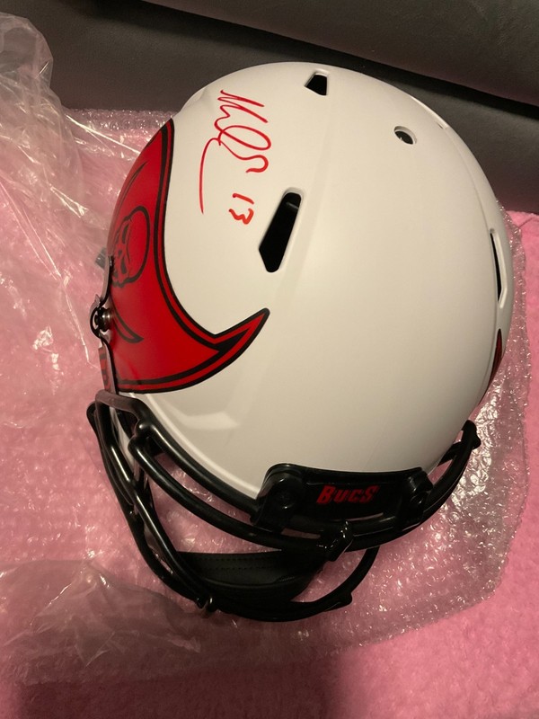 MIKE EVANS SIGNED TAMPA BAY BUCCANEERS LUNAR ECLIPSE SPEED AUTHENTIC HELMET BAS