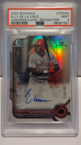 2022 Bowman Chrome Refractor Elly De La Cruz RC Rookie AUTO /499 PSA 9 MINT