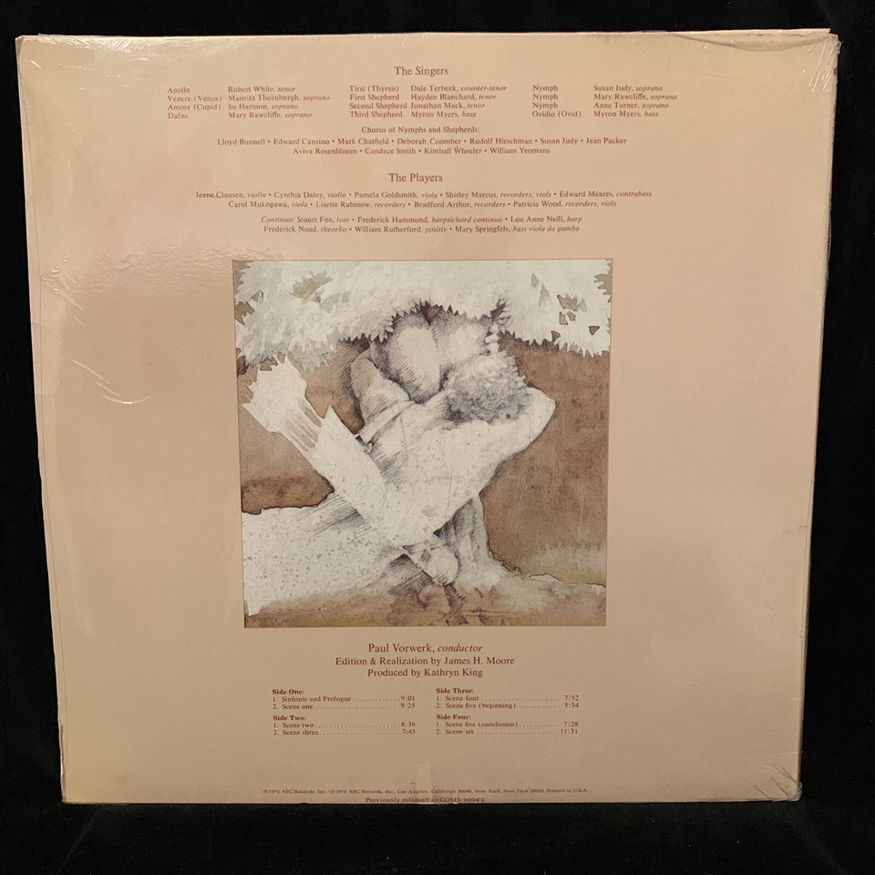 MARCO DA GAGLIANO - La Dafne (1608) - VORWERK - ABC 1975 QUAD ST 2LP NEW SEALED - Image 2 of 2