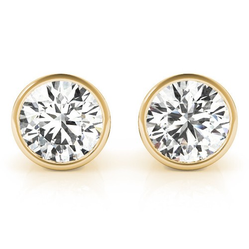 D/VVS 1,00 CT im Labor gezüchtete runde Diamant-Einfassung Ohrstecker in Gold & Platin - Bild 40 von 57