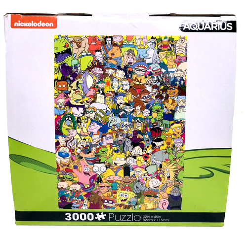 NIB Nickelodeon Cartoon Cast 3000 PC Jigsaw Puzzle Rugrats Spongebob Stimpy TMNT - Picture 1 of 4