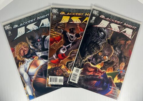 Blackest Night JSA #1-3 komplette Serie DC Comics 2009 Easy Barrows Cover fast neuwertig
