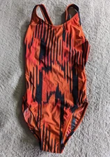 DOLFIN One Piece Swimsuit Womens Size 32 Orange Black