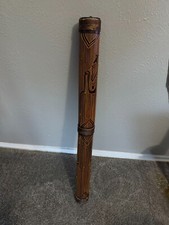 Authentic Hand-Carved Tribal Rain Stick  West African Wooden Rainmaker Instrument