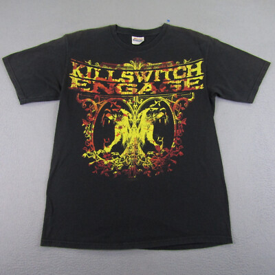Killswitch Engage Shirt Mens Medium Black Yellow Red 2008 Concert Metal Band ^