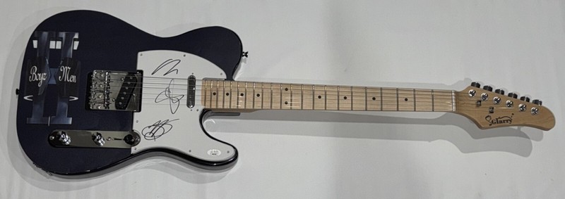 BOYZ II MEN SIGNED CUSTOM II ELECTRIC GUITAR NATHAN SHAWN WANYA PROOF JSA COA
