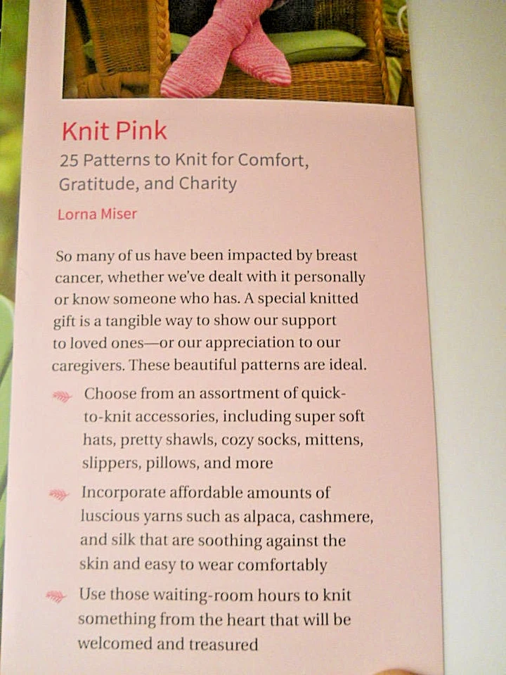 Knit Pink 25 Patterns To Knit Book Comfort Gratitude and Charity By Lorna Miser - Image 3 of 4