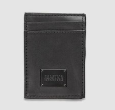  45 Kenneth Cole Men's Black Leather Nappa Front Pocket Rfid ID Wallet