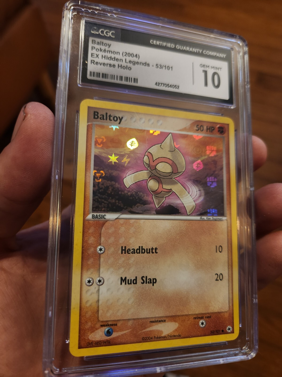 (TOP POP 3) CGC 10 GEM MINT Baltoy 53/101 REVERSE HOLO Ex Hidden Legends Pokemon