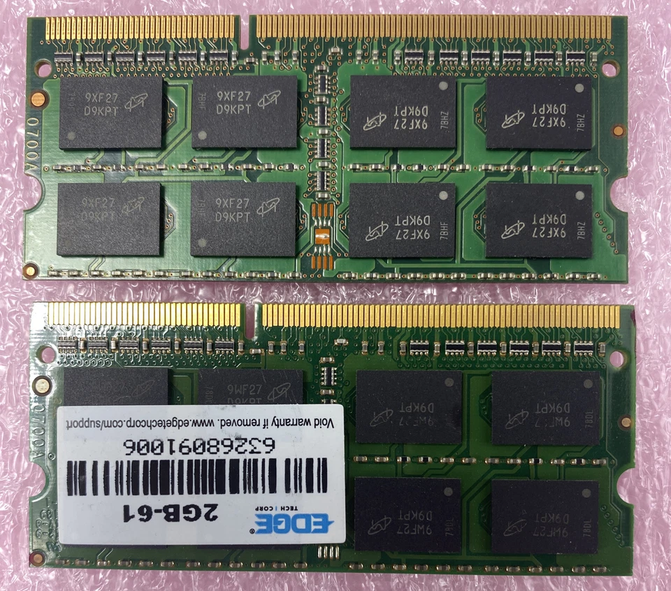Lot( 2 ) 2GB Micron MT16JSF25664HZ-1G4F1 PC3-10600S DDR3 SO-DIMM 2Rx8 RAM - Image 4 of 4