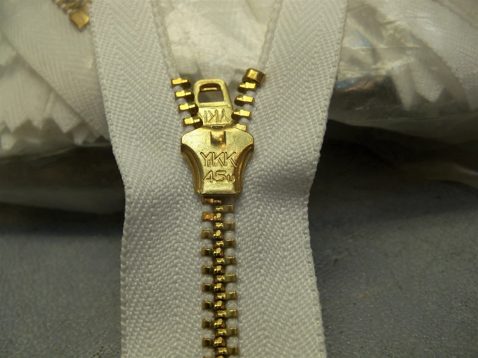 5" Zipper White closed End Golden Brass YKK YGRC-459 Lot of 116 - Image 4 of 4