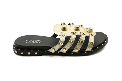 Womens Sliders Slippers Mules Ladies Studded Beach Party Flat Flip Flops Sandals - Picture 7 of 13