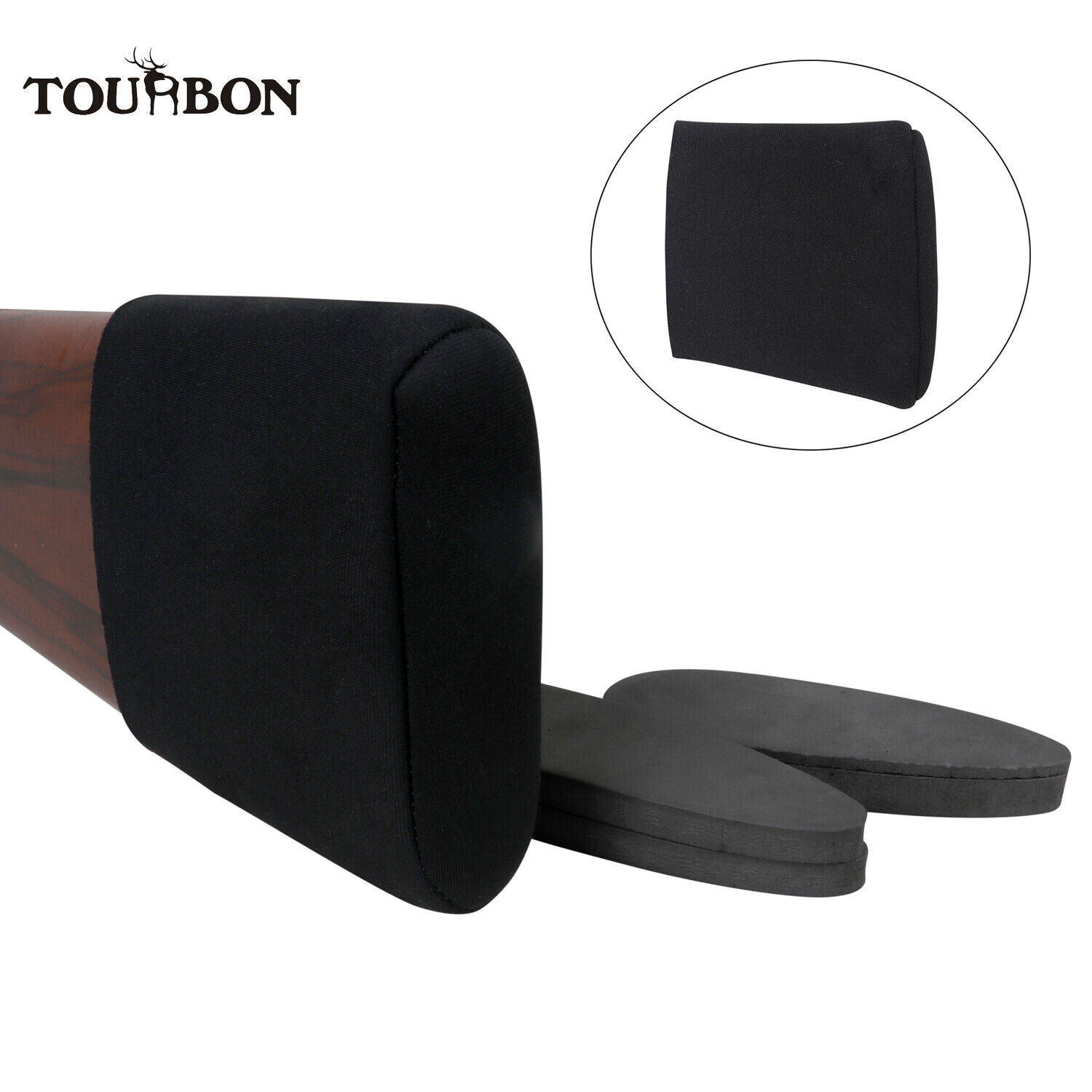 TOURBON Adjustable Shotgun Rifle Slip-on Recoil Pad Buttstock Holder Cover Black