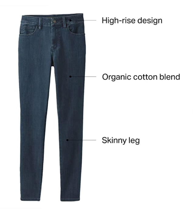 PrAna Women's Oday Jean - Organic Cotton Stretch Skinny, High Rise, Indigo, Size 4 Tall