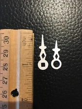 Cuckoo Clock Parts (U)- White Hands-small- 15/16” Center Square Hole Minute Hand