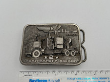 Vintage Halliburton Services Oilfield 2 Year Safety Award Truck Belt Buckle