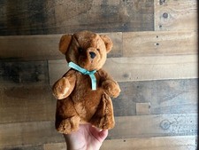 Dakin Plush Bear VTG 1987 Stuffed Teddy Mint Green Ribbon 10" Kids Soft Cuddly