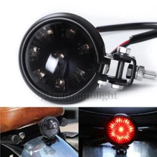 Motorcycle LED Rear Tail Light Stop Brake Smoke Round For Cafe Bobber Chopper