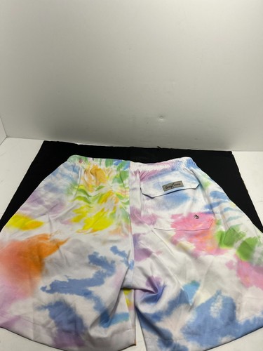 Kenny flowers men’s swim trunks medium Hawaii Multicolor Splatter drawstring - Picture 10 of 12