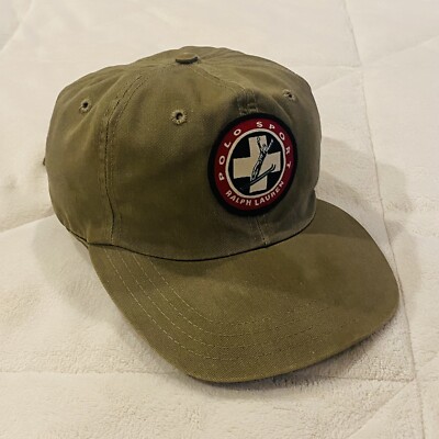 Vintage Polo Sport Ralph Lauren Suicide Ski Olive Khaki Strapback Hat