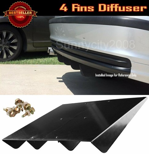 Rear Under Bumper Spoiler Diffuser Splitter Shark Fin Winglet For Subaru Mazda