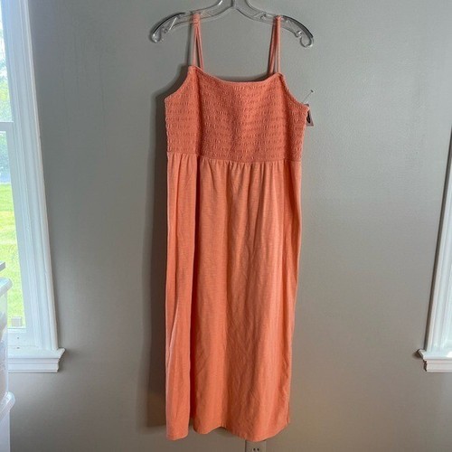 Old Navy NEW Size Large Smocked Orange Midi Dress