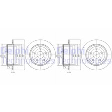 2X DELPHI BREMSSCHEIBEN 316mm VOLL HINTEN PASSEND FÜR JEEP WRANGLER | BG4157