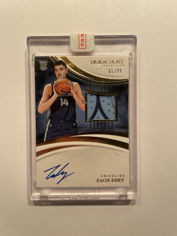 ZACH EDEY -- 2024-25 Immaculate #131 Rookie Patch Auto /99 RPA GRIZZLIES