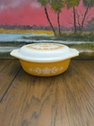 Vintage Pyrex "Butterfly Gold" Casserole  Dish Made In USA 1.5 Quarts