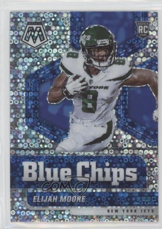 2021 Panini Mosaic Blue Chips No Huddle Silver Prizm Elijah Moore #15 0q4s