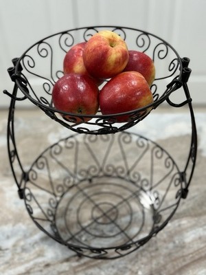 Simple Houseware 2-Tier Countertop Fruit Basket Bronze