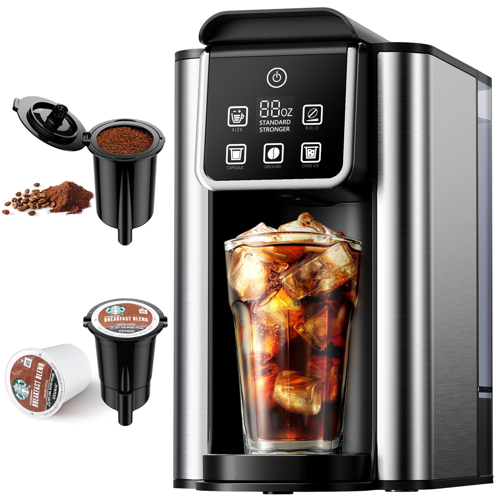 With Bold Setting, Single Serve Coffee Maker For K Cu...
