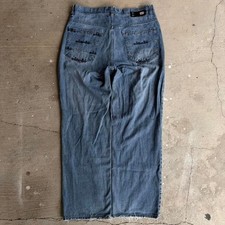 Y2K Ecko Unltd. blue denim jeans with embroidered back pockets