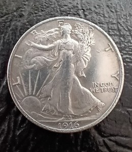 1916 classic beauty Liberty walking silver half dollar......two available