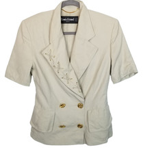 Vintage Louis Feraud Womens 2 Pc Set Blazer Skirt Size 6 Corp Career Work Office
