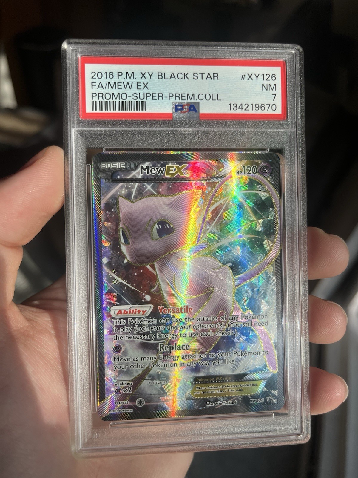 Mew EX Full Art #XY126 - XY Black Star Promos - Pokemon 2016 - PSA 7