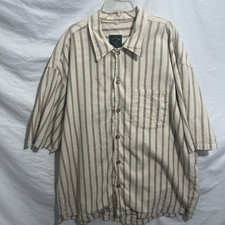 Vtg Wah Maker Short Sleeve Shirt Button Down Frontier Striped Western Mens Sz L