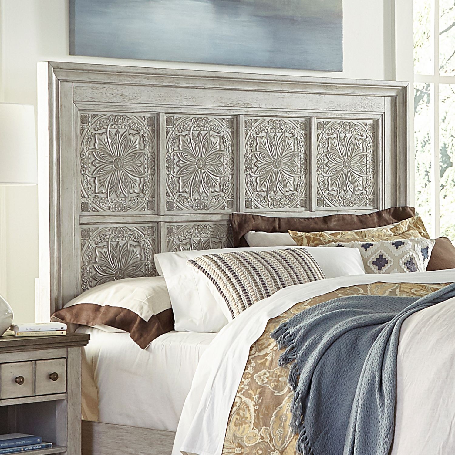 Liberty Furniture Heartland King Decorative Panel Headboard - White