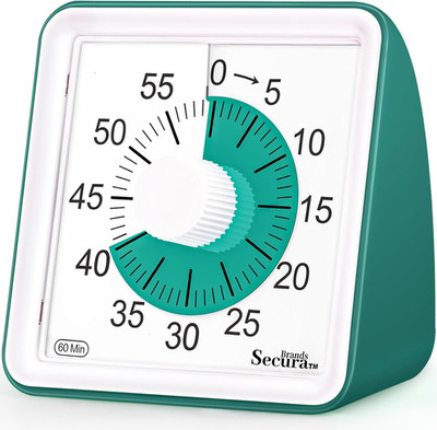 Secura 60 Minute Essential Visual Timer for Kids, Countdown Clock Timer for Spec