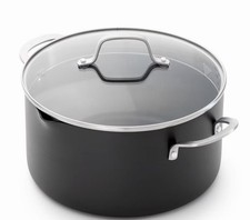 Calphalon 7qt Hard Anodized Nonstick Dutch Sauce Pan with Lid: Tempered Glass